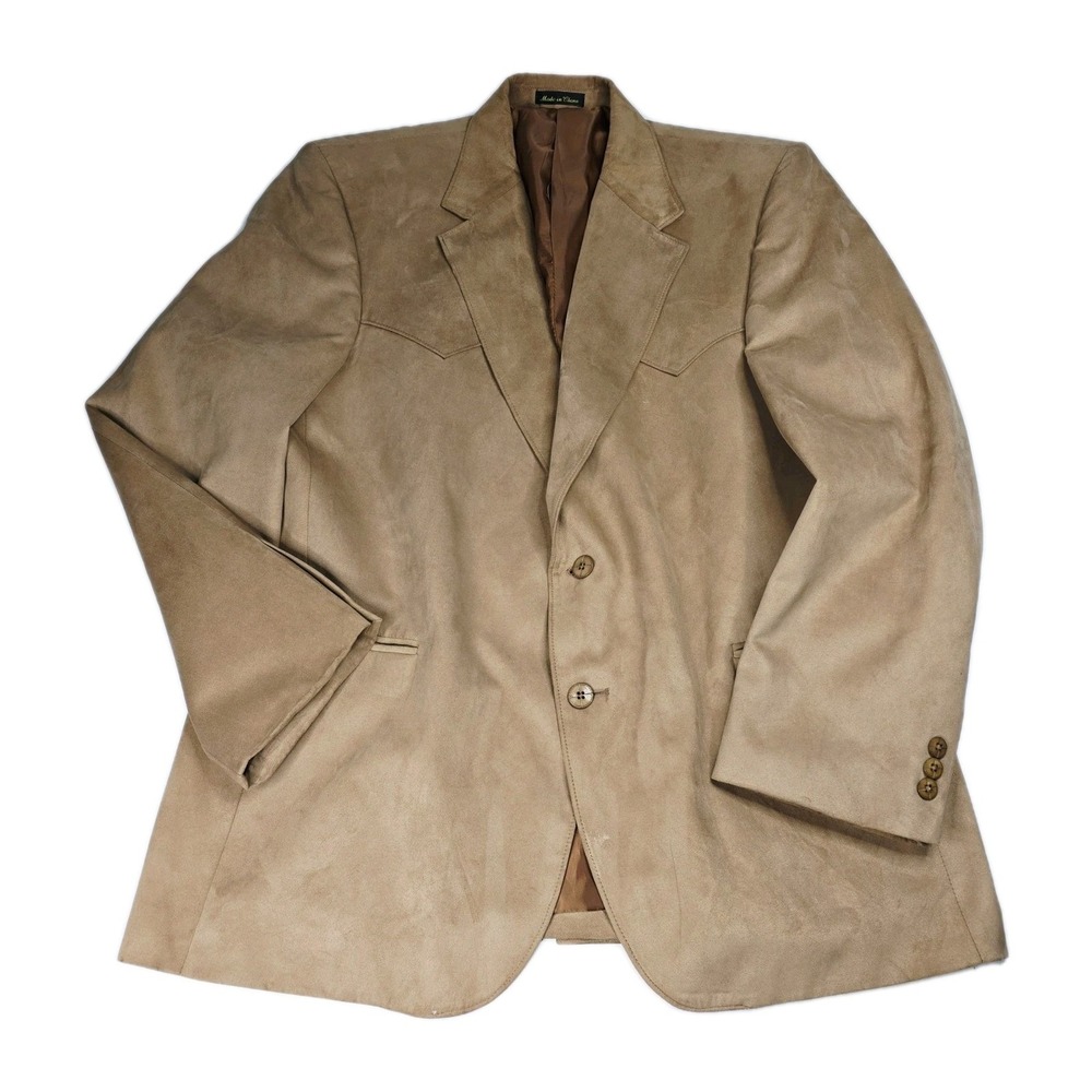 Circle S Western Style Suede Feel Blazer Jacket Menswear Cowboy Fashion Coat 46R